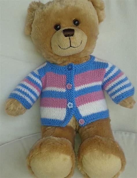 Teddy Bear Basic Cardigan Pattern By Linda Mary Teddy Bear Clothes Teddy Bear Knitting