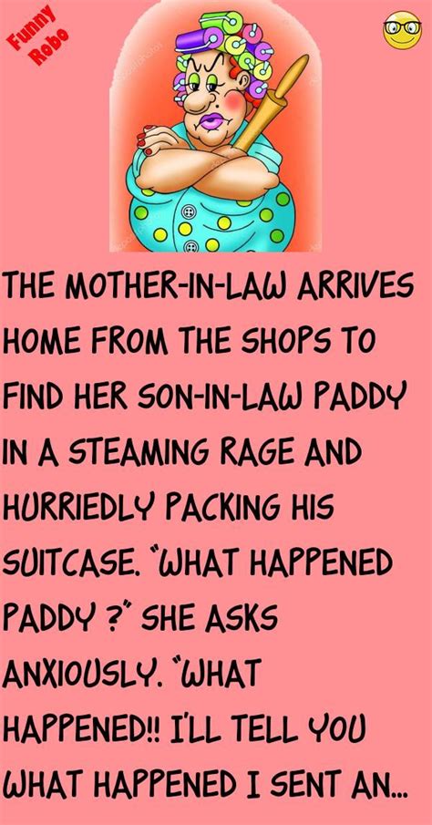 The Mother In Law Arrives Home From The Shops To Find Her Son In Law Paddy In A Steaming Rage