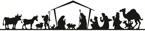 Printable Nativity Scene Silhouette