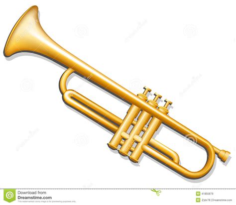 Trumpet Brass Wind Musical Instrument Stock Vector Illustration Of