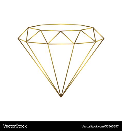 Luxury Gold Diamond Isolated Line Logo For Your Vector Image