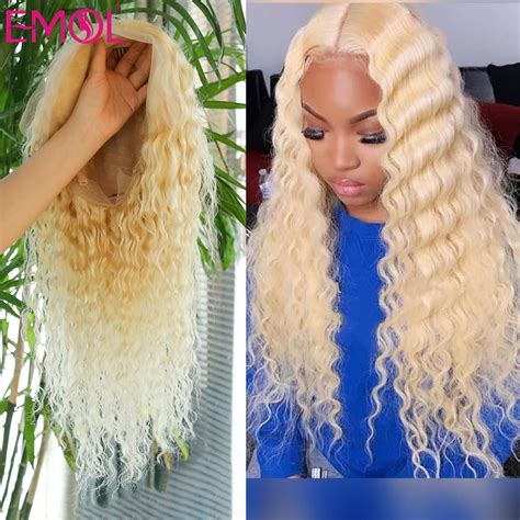 613 Blonde Kinky Curly Lace Front Wigs Pre Plucked Kinky Curly Human Hair Wigs For Women 613
