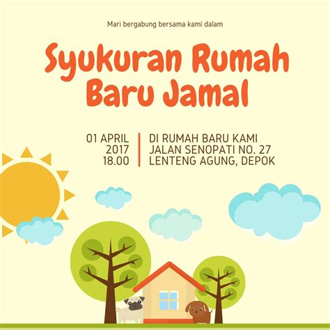 Desain Undangan Syukuran Rumah Baru - Canva