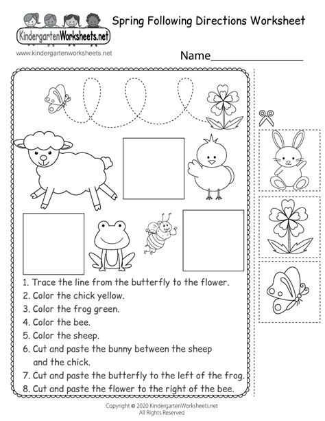 Following Direction Worksheet For Grade 1