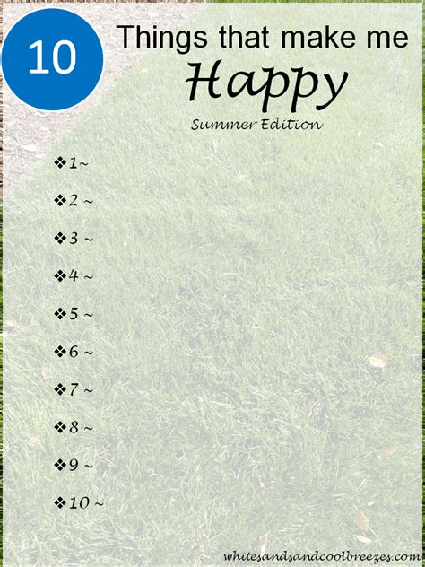 Grab Your Free Printable Worksheet 10 Things That Make Me Happy Ah