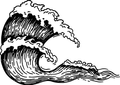 Sea Waves Sketch Outline Of Sea Wave Hand Drawn Sketch Ocean Wave