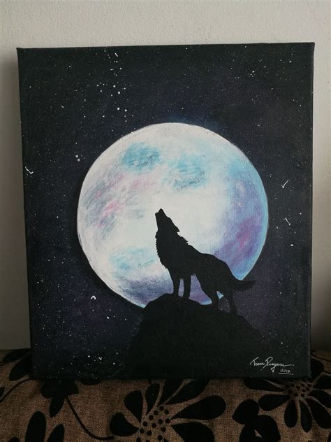 Acrylic Wolf Painting