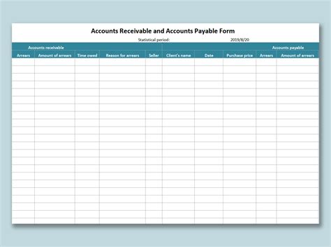 EXCEL Of Green Accounts Receivable And Accounts Payable Form Xls WPS