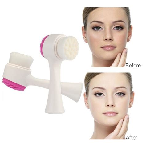 buy double side silicone facial cleanser brush 3d face cleaning vibration massage face washing