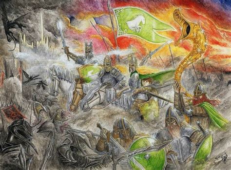 Battle Of The Pelennor Fields Unknown Artist From Rolozo Tolkien