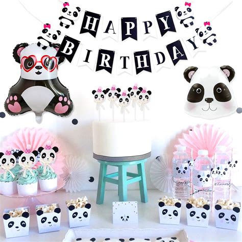 Buy Pink Panda Birthday Party Decorations Supplies With Head Balloon
