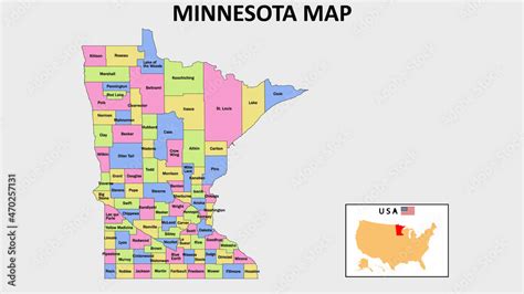 Minnesota Map District Map Of Minnesota In 2020 District Map Of