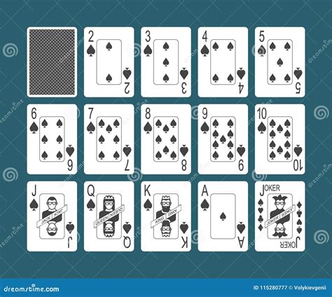 Playing Cards Spades Set Stock Vector Illustration Of Blackjack