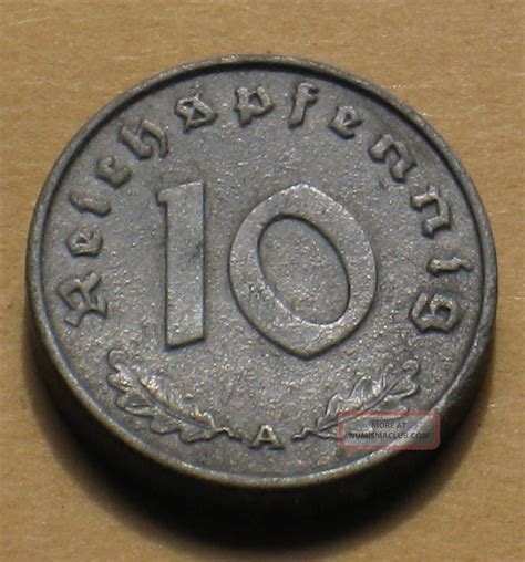 Coin Nazi Germany 10rp 1942a W Swastika World War Ii