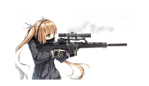 Kawaii Cute Anime Girl With Gun Anime Wallpaper Hd