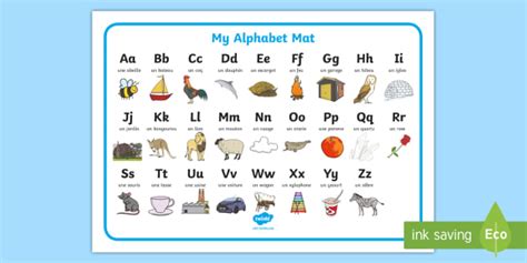 Tardy, adjective, late, slow to act or respond, delayed, . Alphabet A to Z French Word Mat (teacher made)