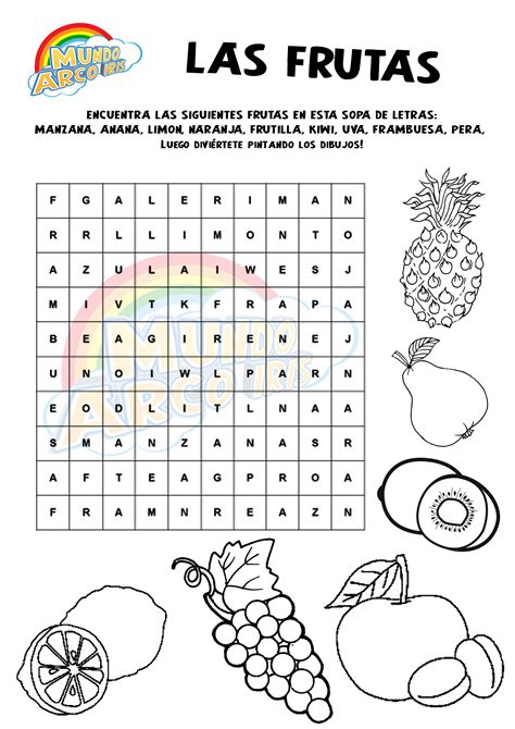 Sopa De Letras Frutas Y Verduras Image To U