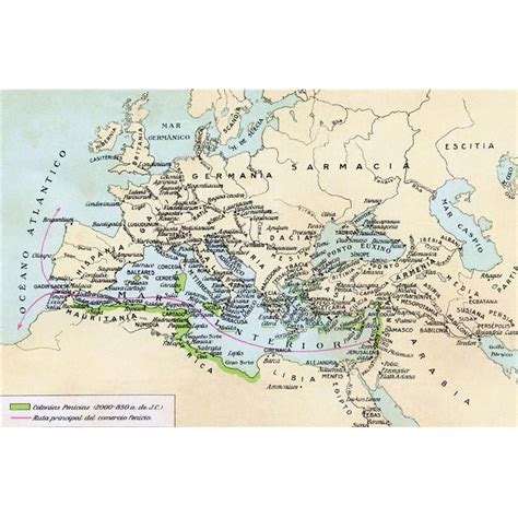 Phoenician Colonies And Area Of Influence In The Mediterranean 200 To 850