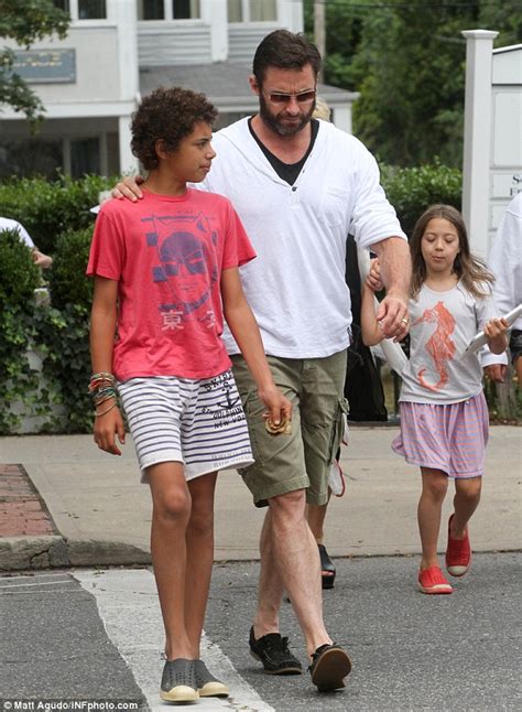 Hugh Jackman Looks Rugged As He Treats His Wife And Children To An Ice