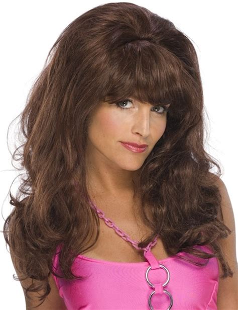 Sex Kitten Auburn 80s Big Hair Groupie Women Costume Wig Ebay