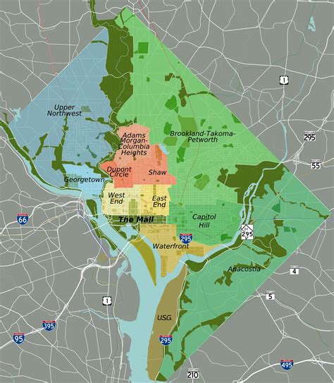 Washington DC Districts Map Grouped 