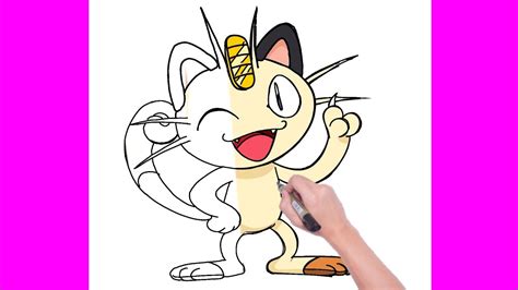How To Draw Meowth From Pokémon Step By Step Drawing Youtube
