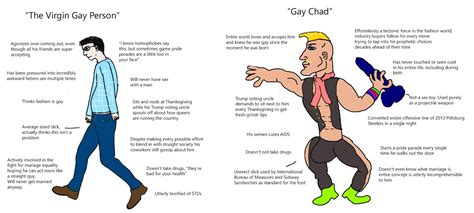 the virgin gay person vs gay chad virginvschad