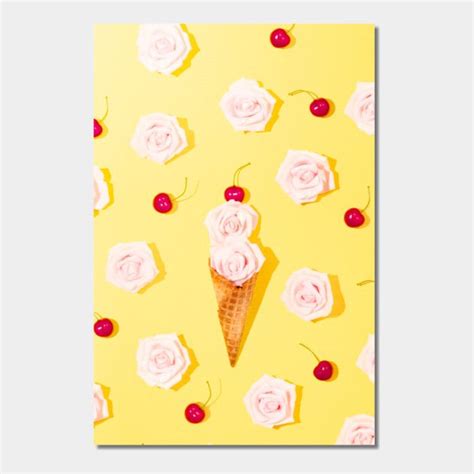 Abstract Flower Ice Cream Ice Cream Poster Flower Ice Office Stationery Abstract Flowers