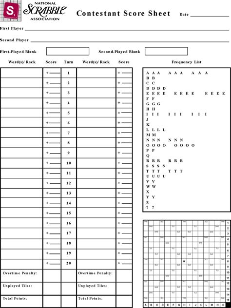 Scrabble Score Sheet Template Free Download Speedy Template