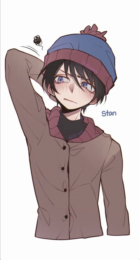An Anime Character With Blue Eyes Wearing A Beanie And Brown Jacket