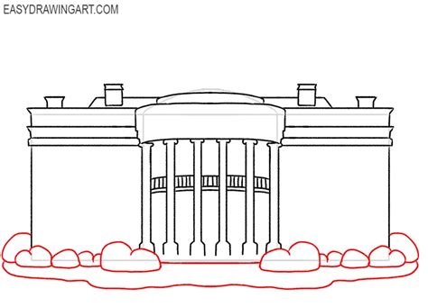 How To Draw The White House Easy Drawing Art