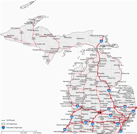 Michigan State Highway Map Secretmuseum