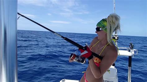 Bikini Girl Flathead Fishing Offshore Youtube