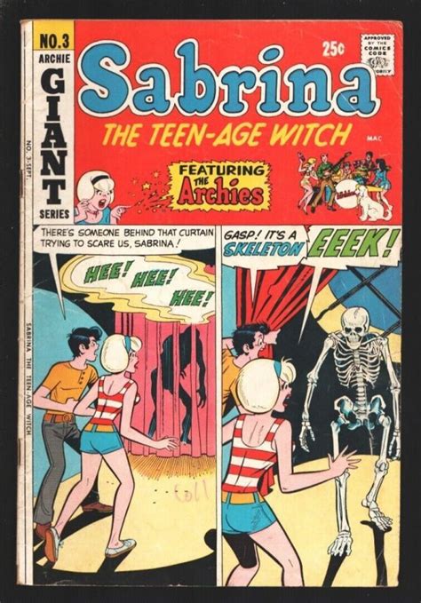 sabrina the teen age witch 3 1971 archie skeleton horror cover the archie s comic books