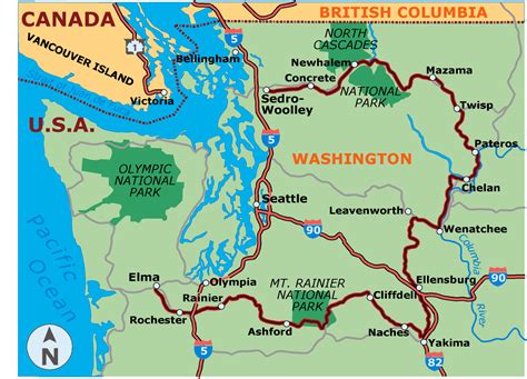 National Park In Washington State Map Latitude And Longitude To Address