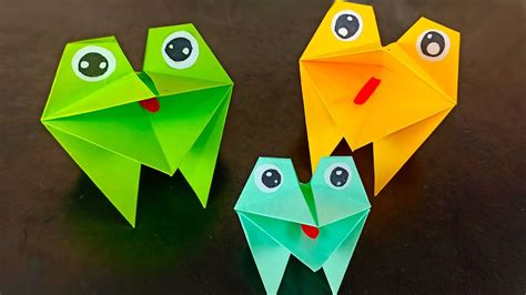 How To Make A Paper Frogs — Easy Origami Frogs Youtube