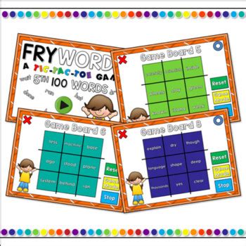 Math, english, science, social studies, spanish Fry Words Tic-Tac-Toe Set - 1st 500 Words Bundle by ...