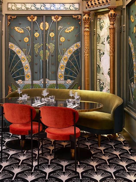 Use green or neutral background for soft floral wall painting for art nouveau bathroom. Art Nouveau Interior Design Ideas You Can Easily Adopt In ...