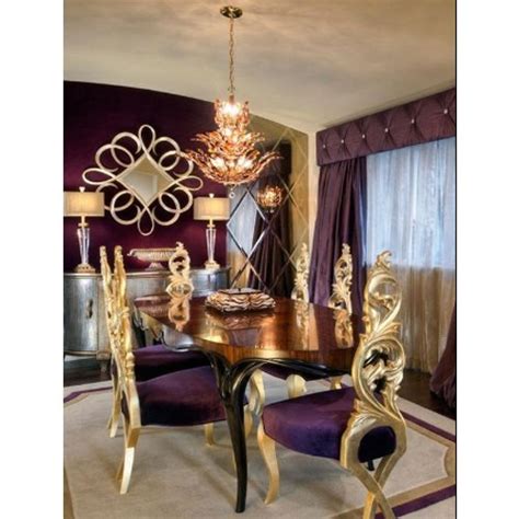 To seat four to six people: Acme 3.25-5 ft Gold Leaf 6 Seater Dining Table, Size/Dimension: 6.5x3, Table And Chair, Rs ...