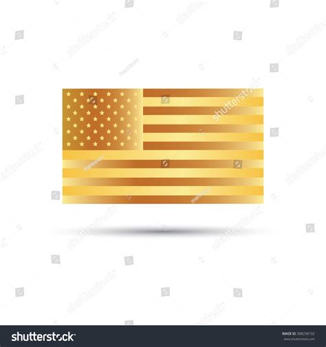 Gold Flag Of The United States Of America Stock Vector 388258102