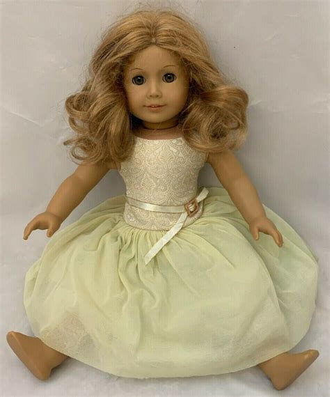Curly Blond Brown Eyes 18 American Girl Doll And Sheer Dress Ebay