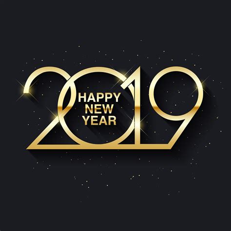 Happy New Year 2019 Text Design 272983 Vector Art At Vecteezy