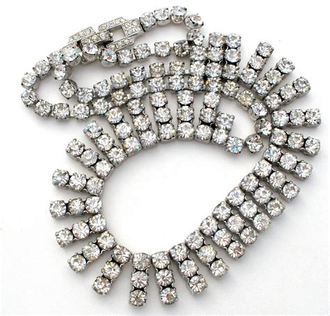 Kramer Clear Rhinestone Necklace Vintage Ny Jewelry Fashion Jewelry