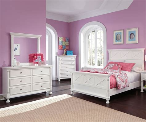 Kaslyn B502 Full Size Panel Bed Girls Full Beds In White Ashley