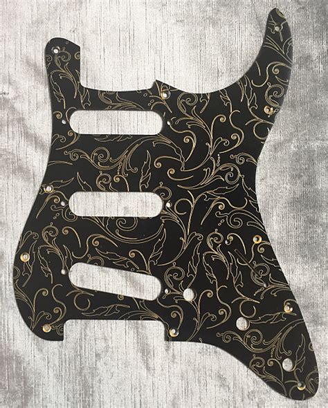 Gold Black Paisley Custom Bakelite Pickguard Fender Reverb Uk
