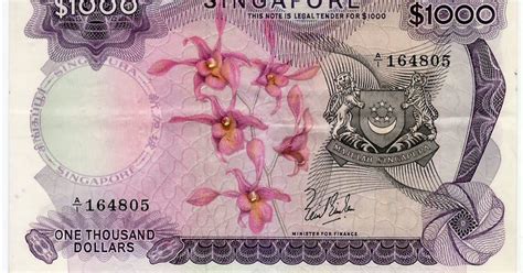 Singapore Banknotes Corner Singapore Orchid 1000 Banknotes 164805