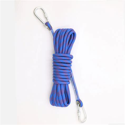Black 10mm Rock Climbing Static Rope With Carabiner At Each End Buy