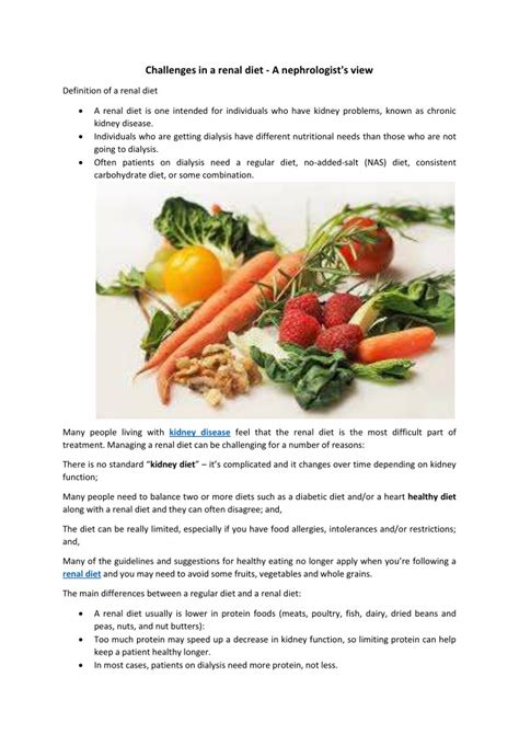 Renal Nutrition Guidelines Blog Dandk
