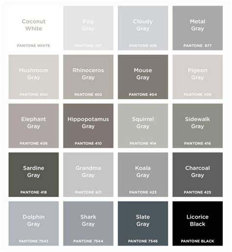 Related Image Grey Color Names Shades Of Gray Color Grey Colour Chart