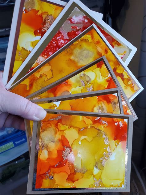 Handmade All Occasion 6 Pack Greeting Cards Orange And Rose Etsy